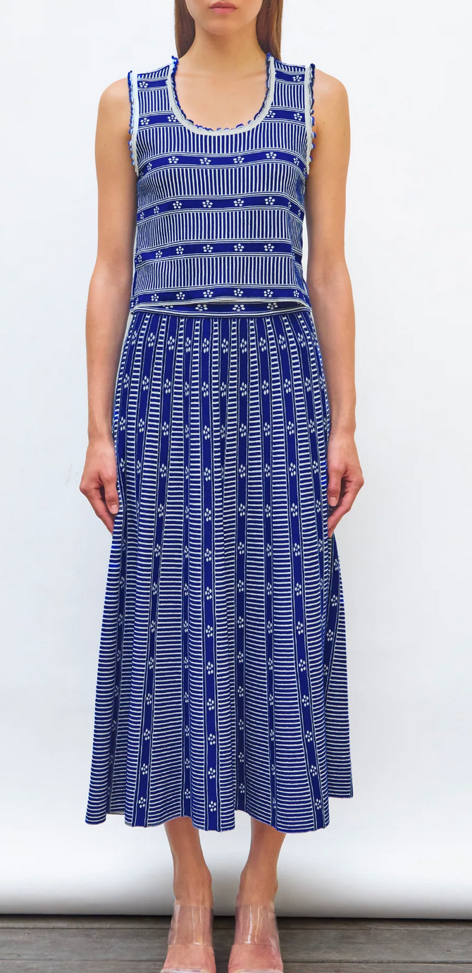 Chardon knit tank top with mini flowers