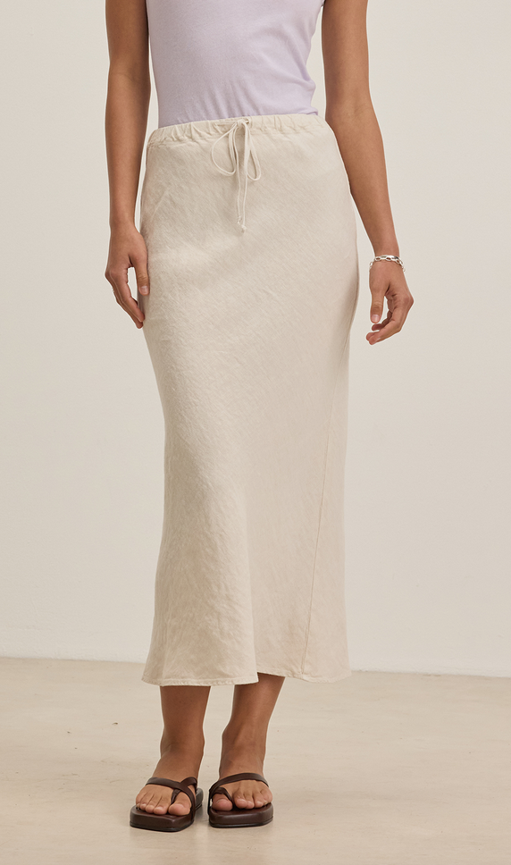 Beka heavy linen skirt bisque