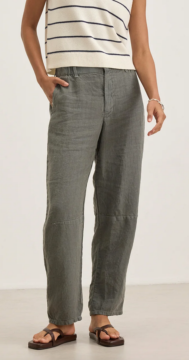 Taylor heavy linen pant graphite