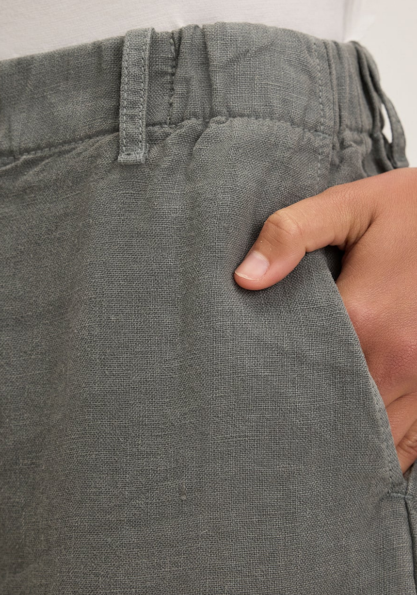 Taylor heavy linen pant graphite