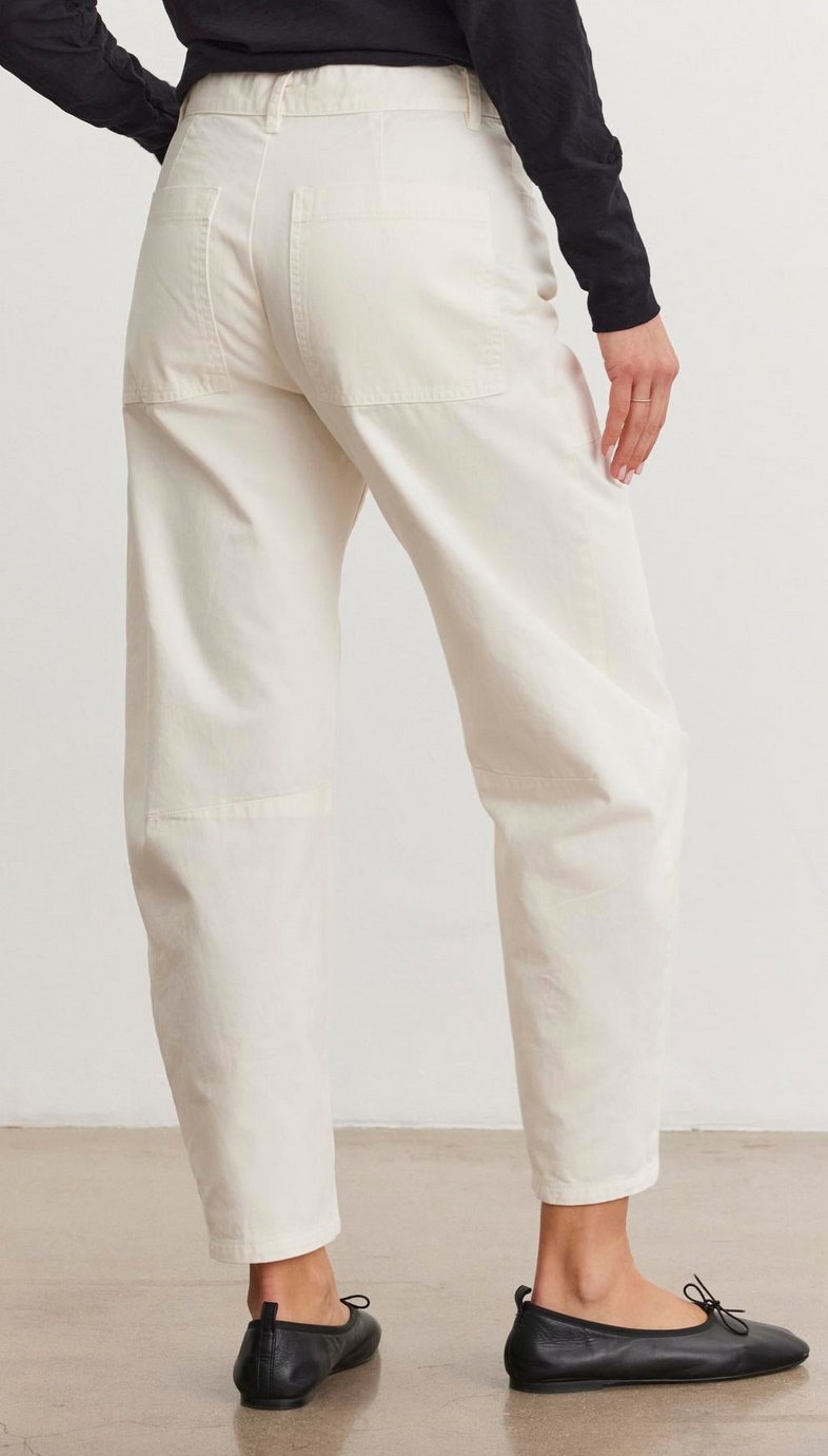 Brylie sanded twill utility pant ivory