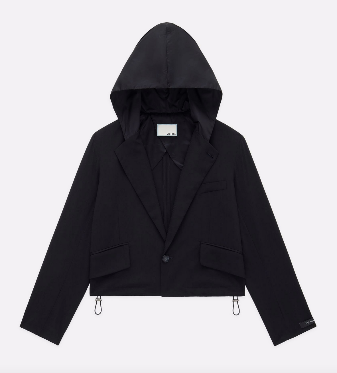 the cropped hooded blazer black