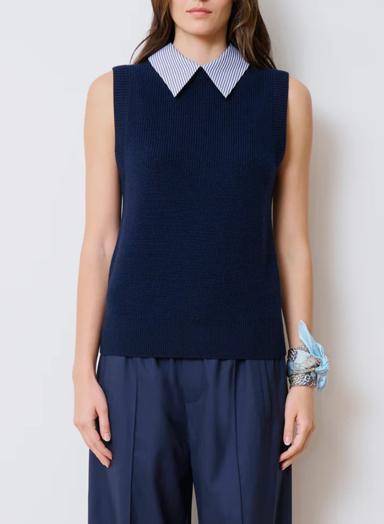 The school vest navy multi