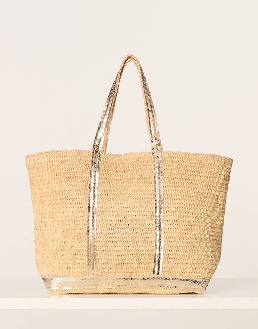 Raffia large cabas tote bag