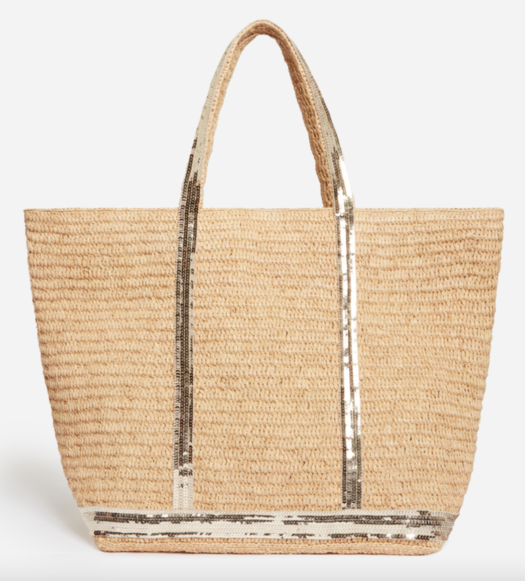 Raffia large cabas tote bag