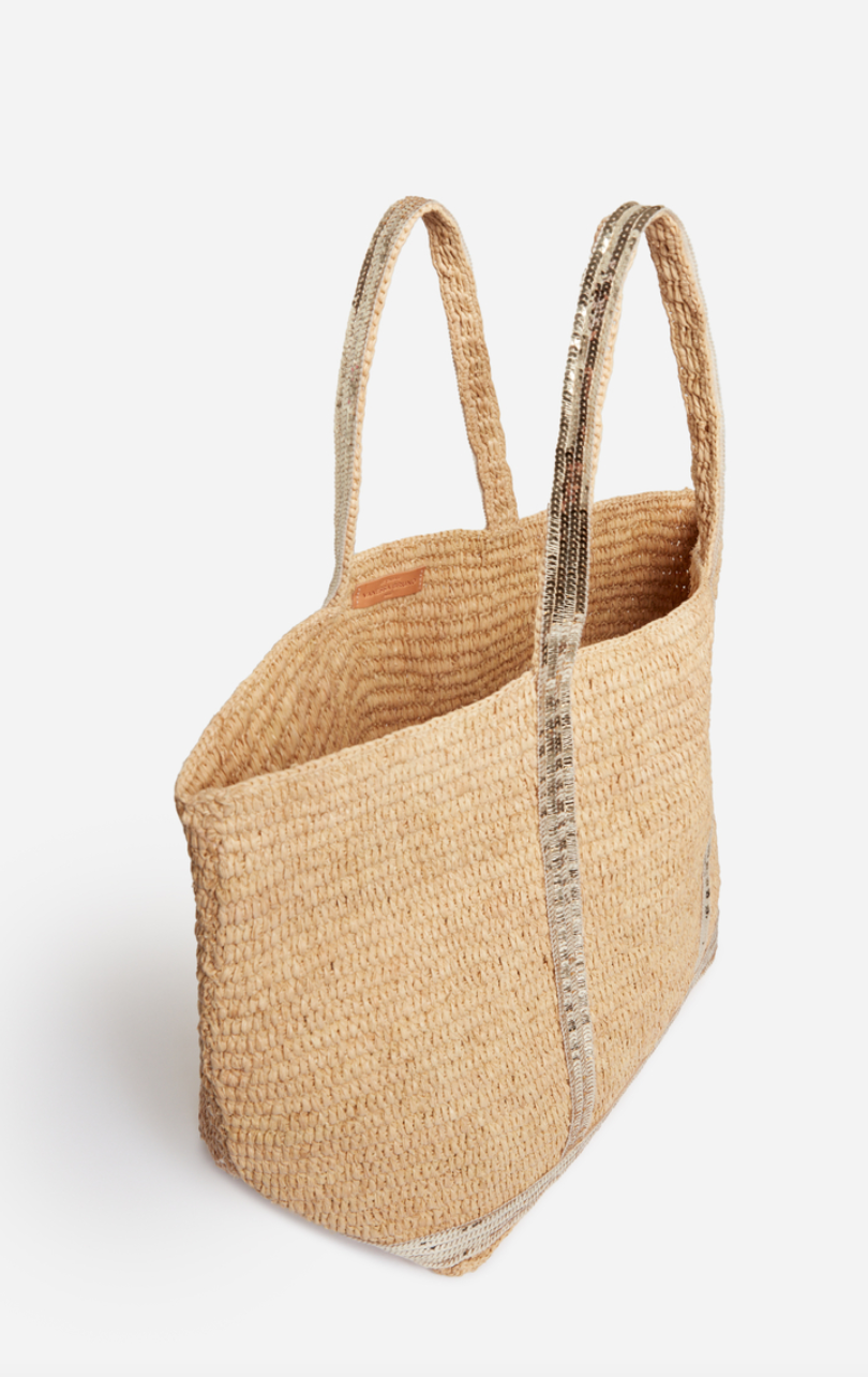 Raffia large cabas tote bag