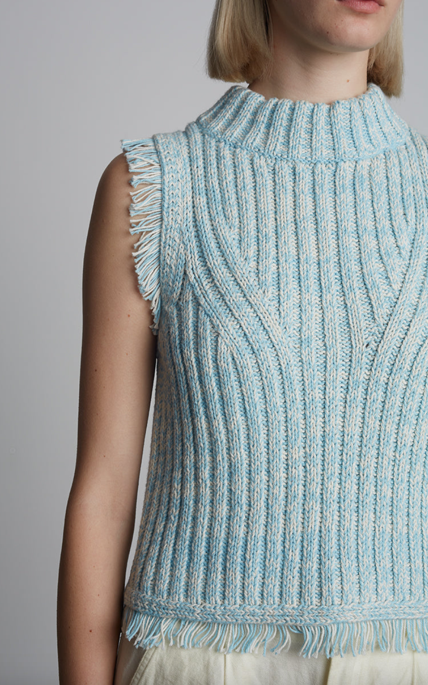 bria tank ivory robin egg blue tweed