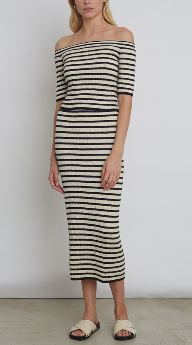 Carrie stripe tube skirt