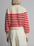 isla stripe cardi ivory + rosso stripe