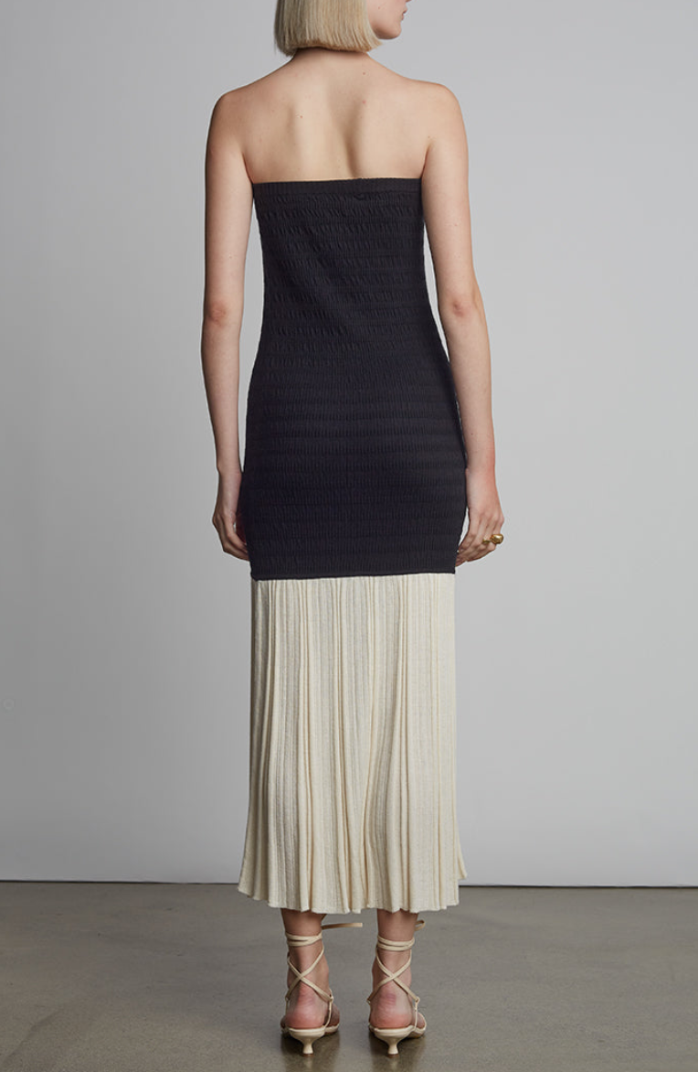 Leila dress ivory black comno