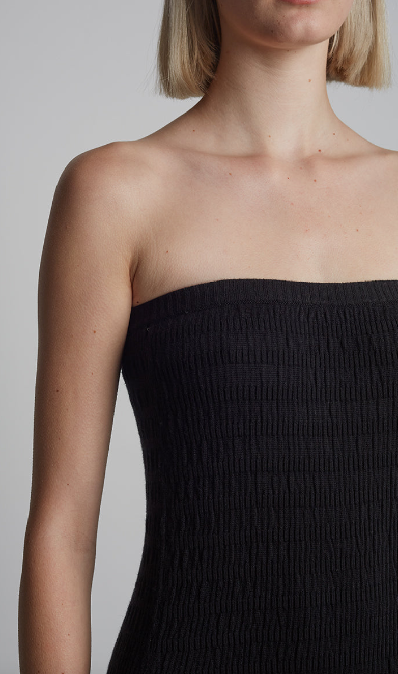 Leila dress ivory black comno