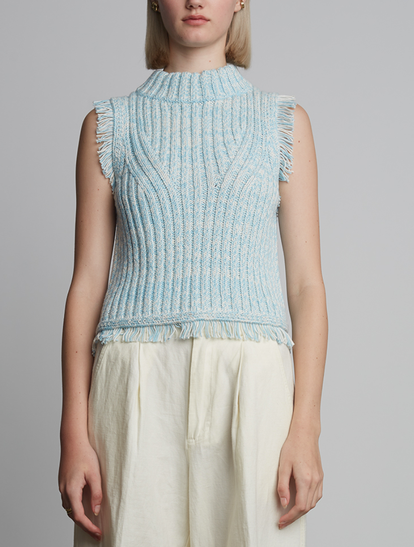 bria tank ivory robin egg blue tweed