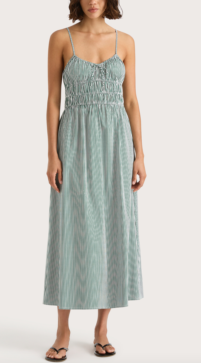 Marianne midi dress green stripe