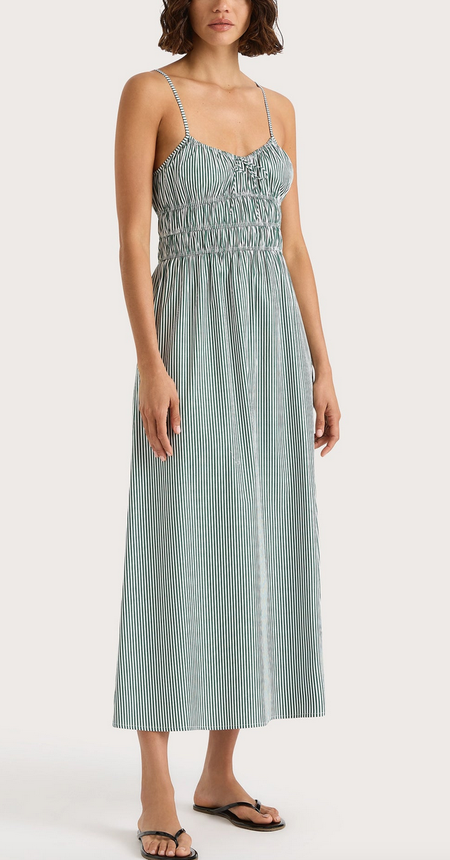 Marianne midi dress green stripe