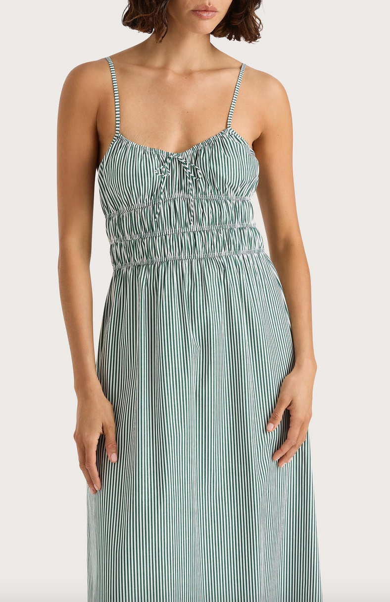 Marianne midi dress green stripe