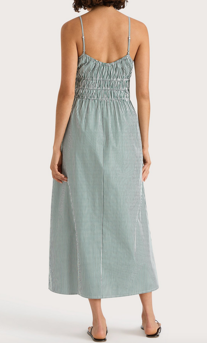 Marianne midi dress green stripe