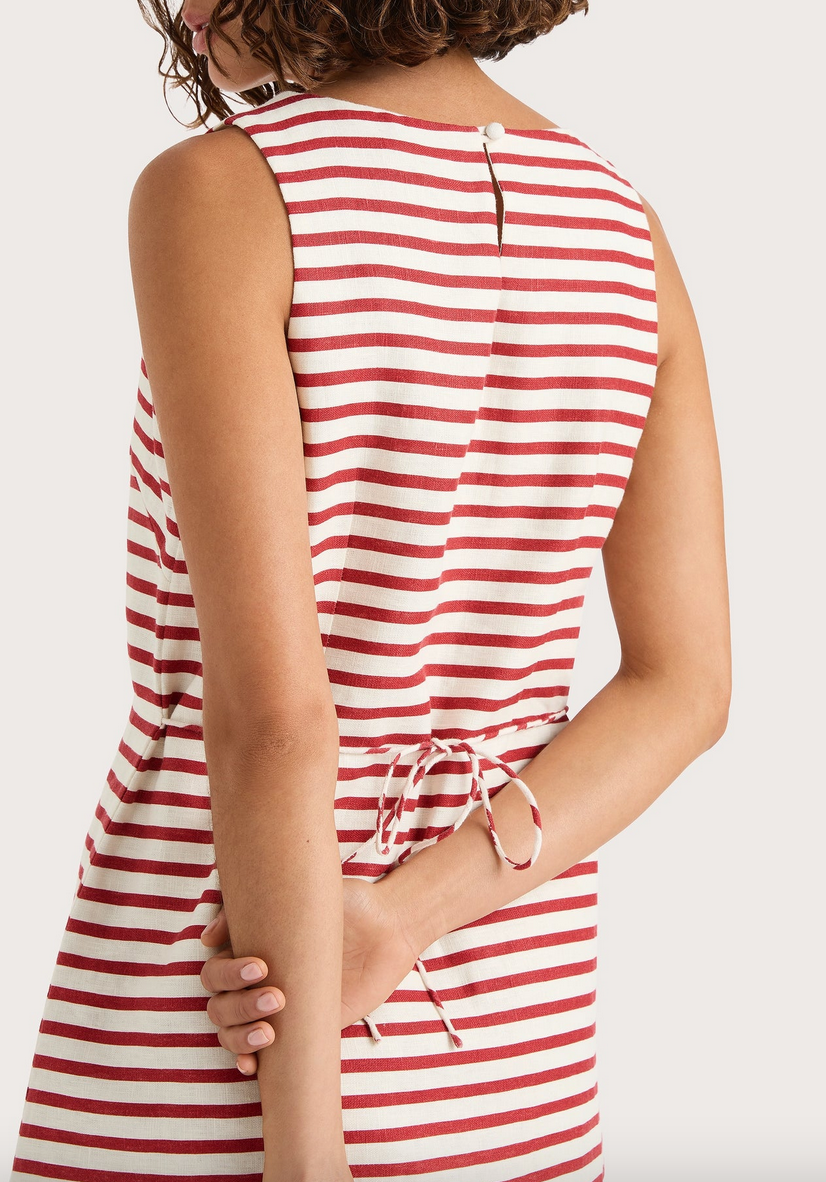 kelly mini dress breton stripe red