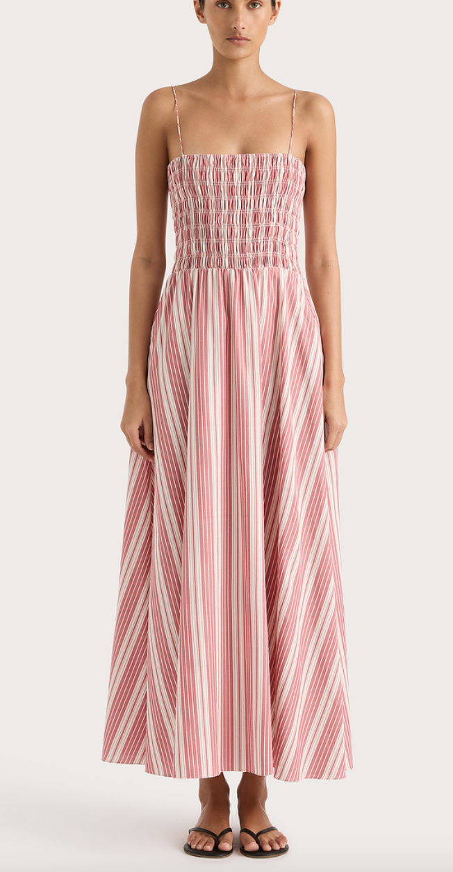 Lida maxi dress cherry stripe