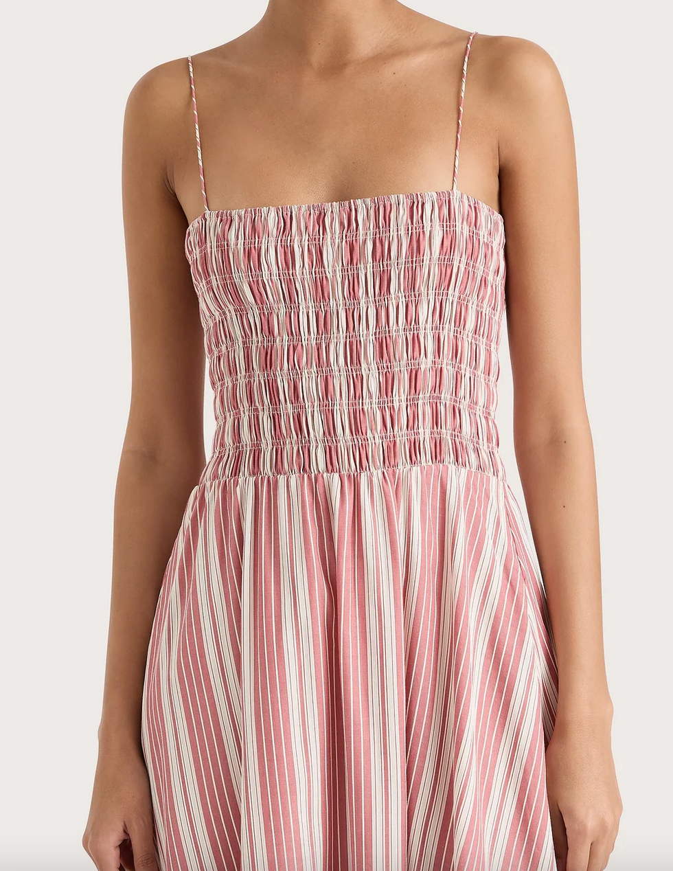 Lida maxi dress cherry stripe