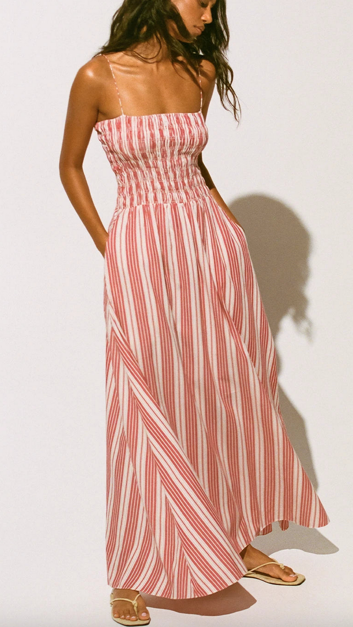 Lida maxi dress cherry stripe