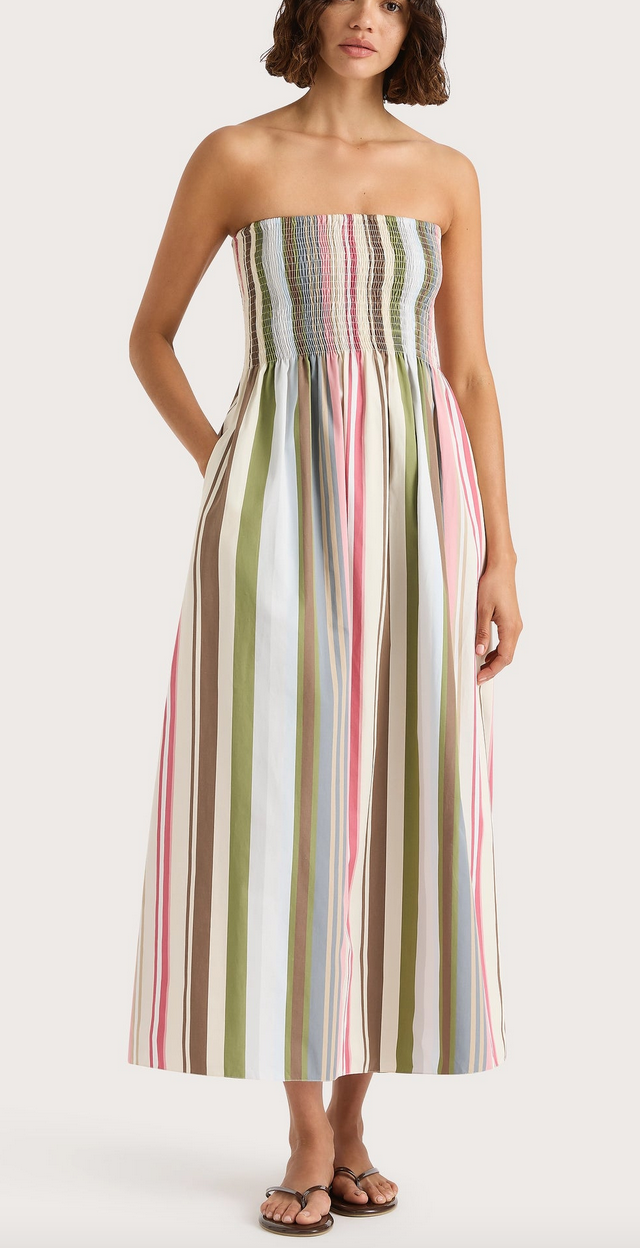 Jamie midi dress meleu stripe multi