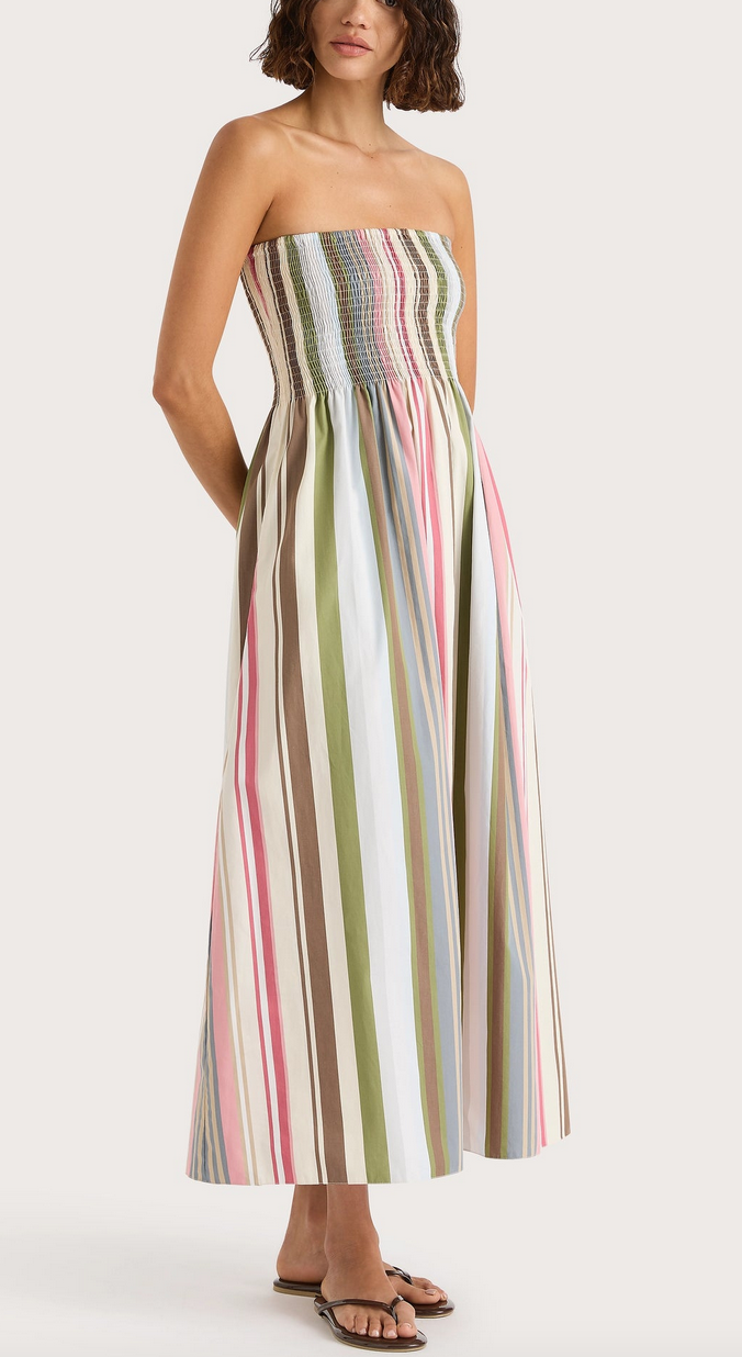 Jamie midi dress meleu stripe multi