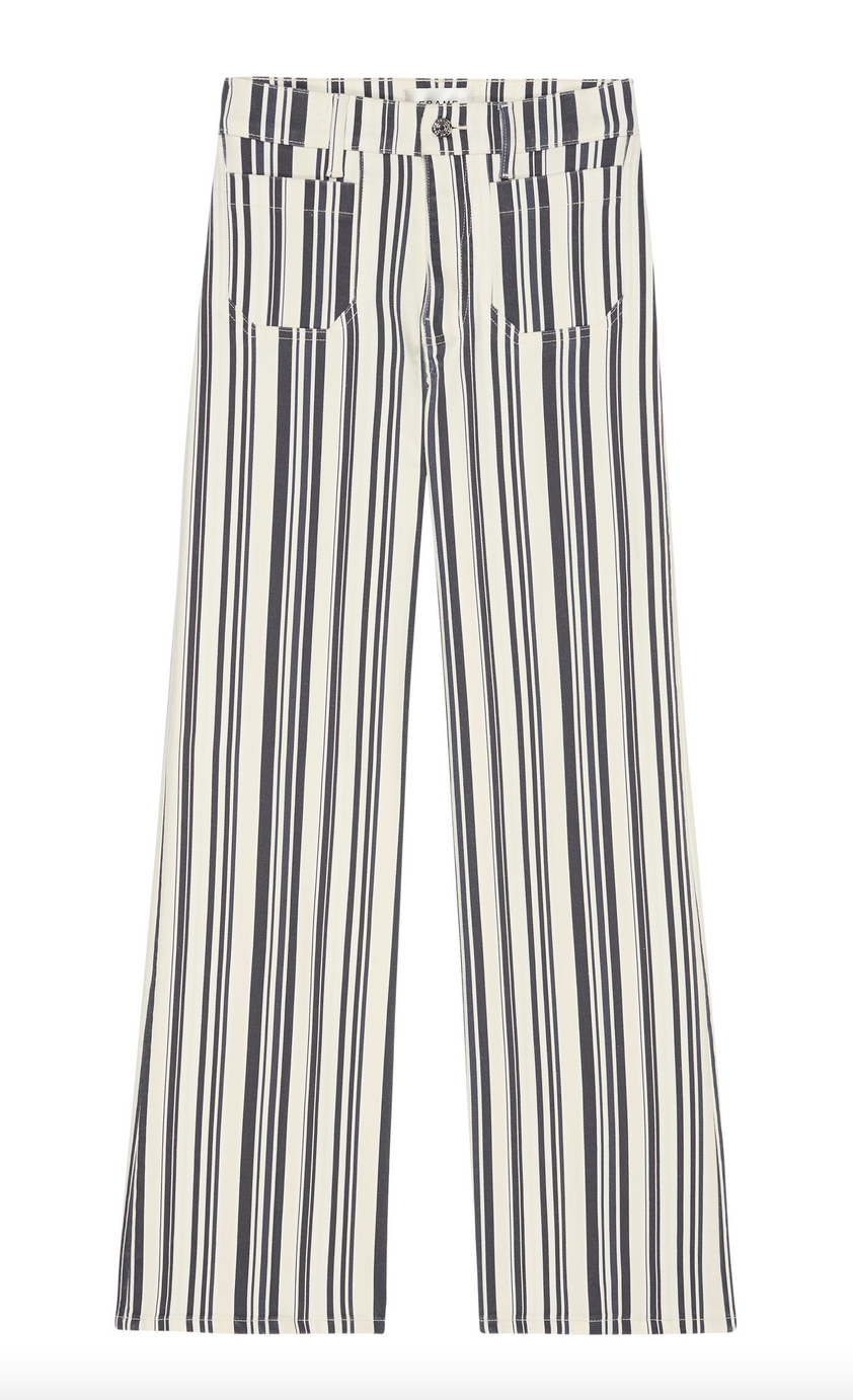 Le slim palazzo modernist pocket navy stripe