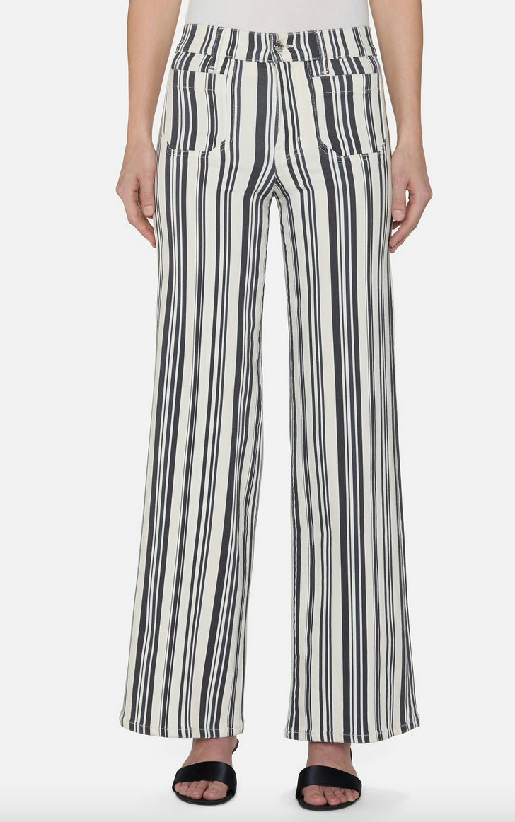 Le slim palazzo modernist pocket navy stripe