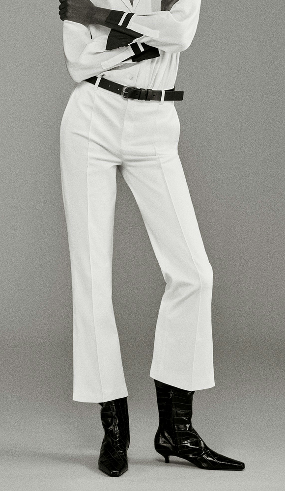the cropped kick flare trouser alabaster