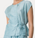 habotai silk crossed top acqua