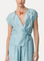 habotai silk crossed top acqua