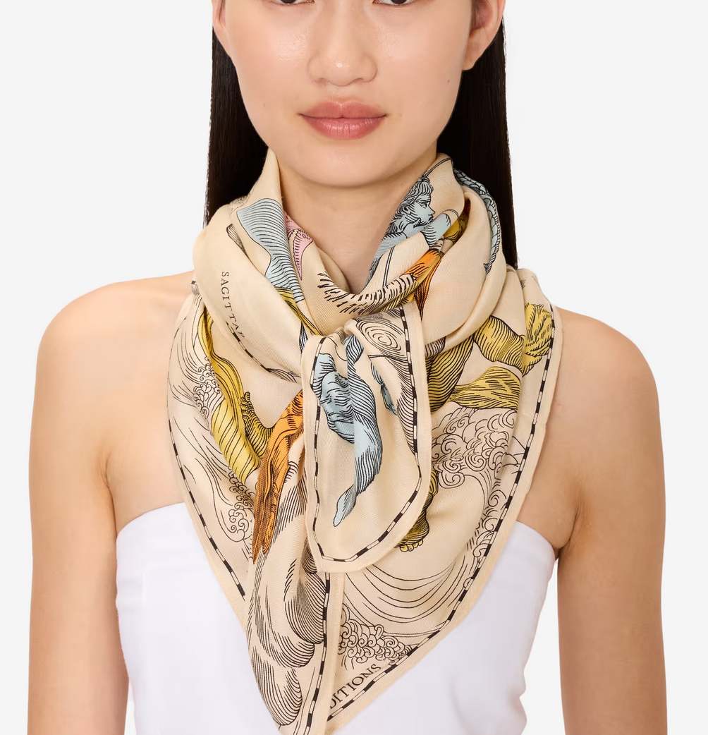 square 100 scarf astrologie multicolor