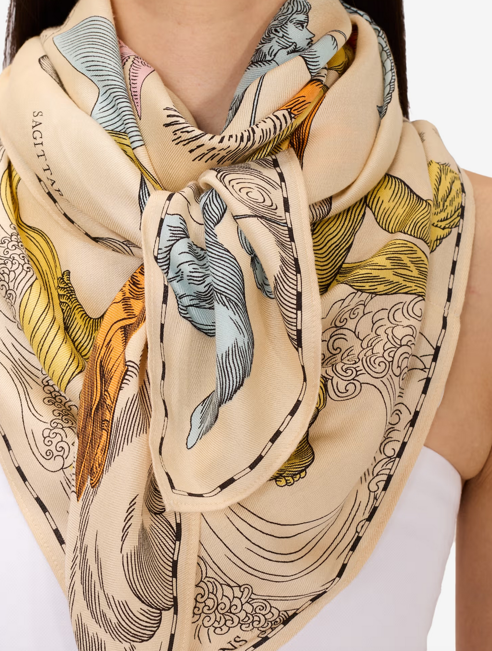 square 100 scarf astrologie multicolor