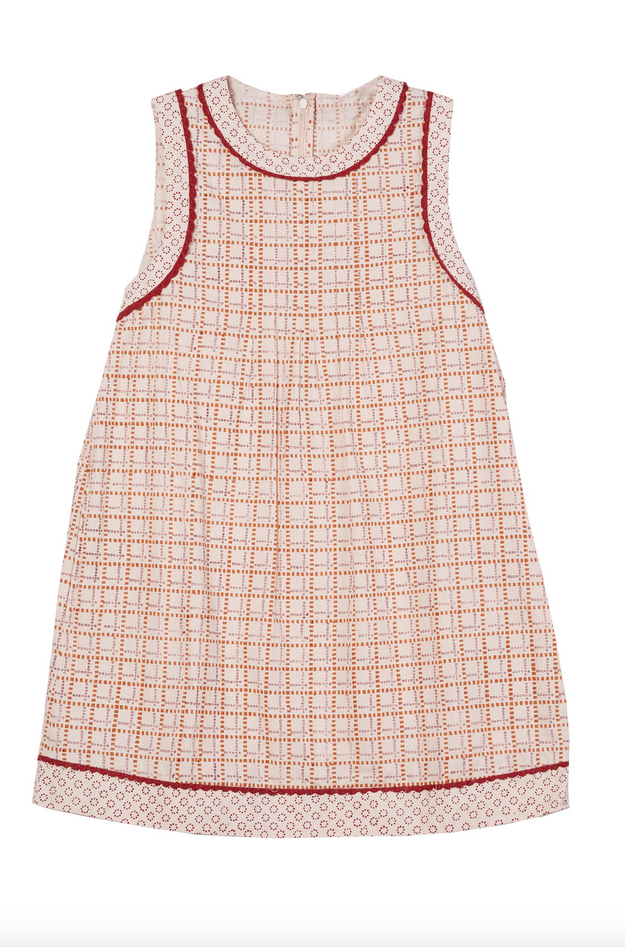 Ebba check printed cotton dress