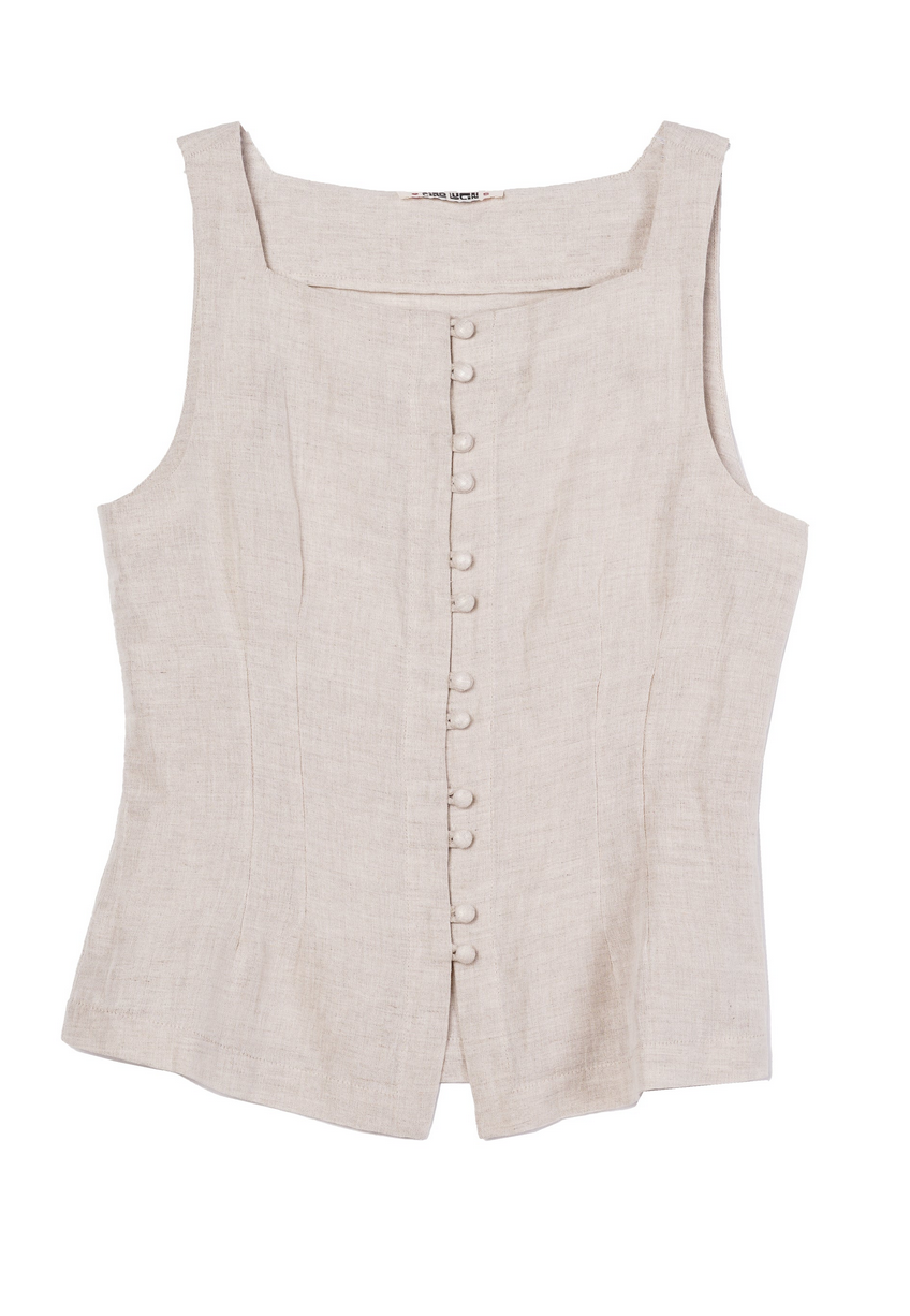 Formoso oatmeal linen top
