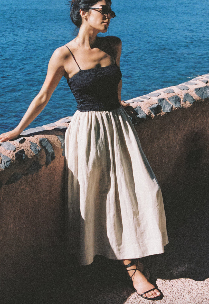 Mael oatmeal linen dress