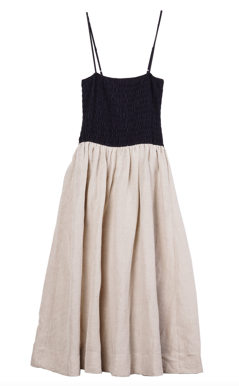 Mael oatmeal linen dress