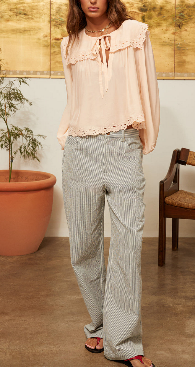 eloise stripe twill pant