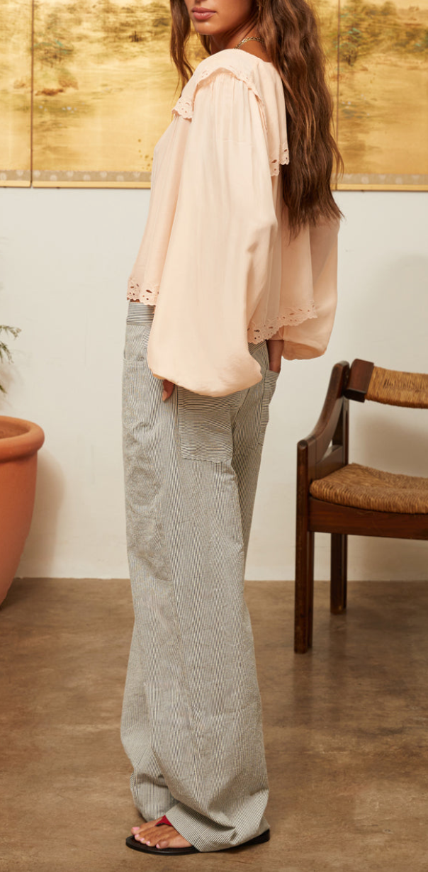 eloise stripe twill pant