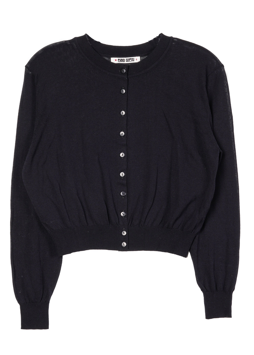 hydra black sheer cardigan