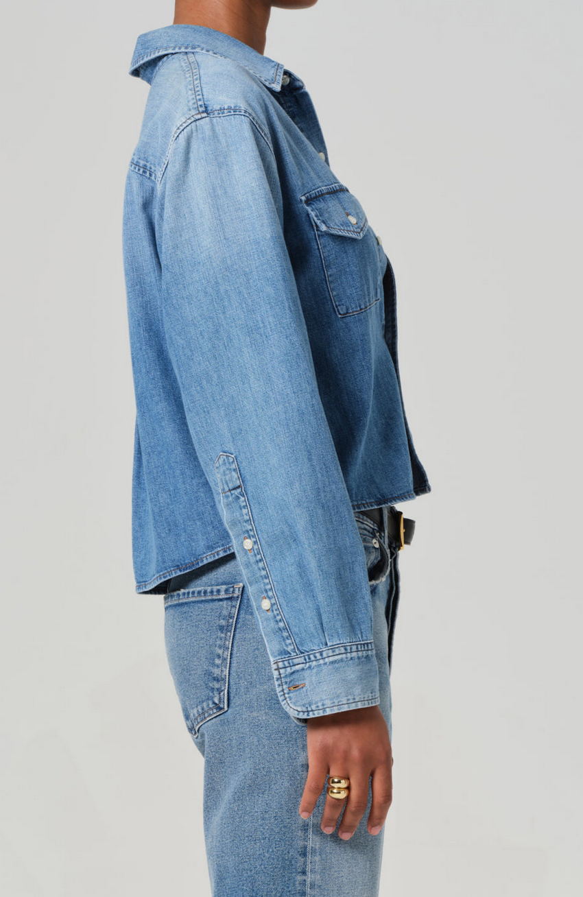 baby shay cropped shirt carolina blue