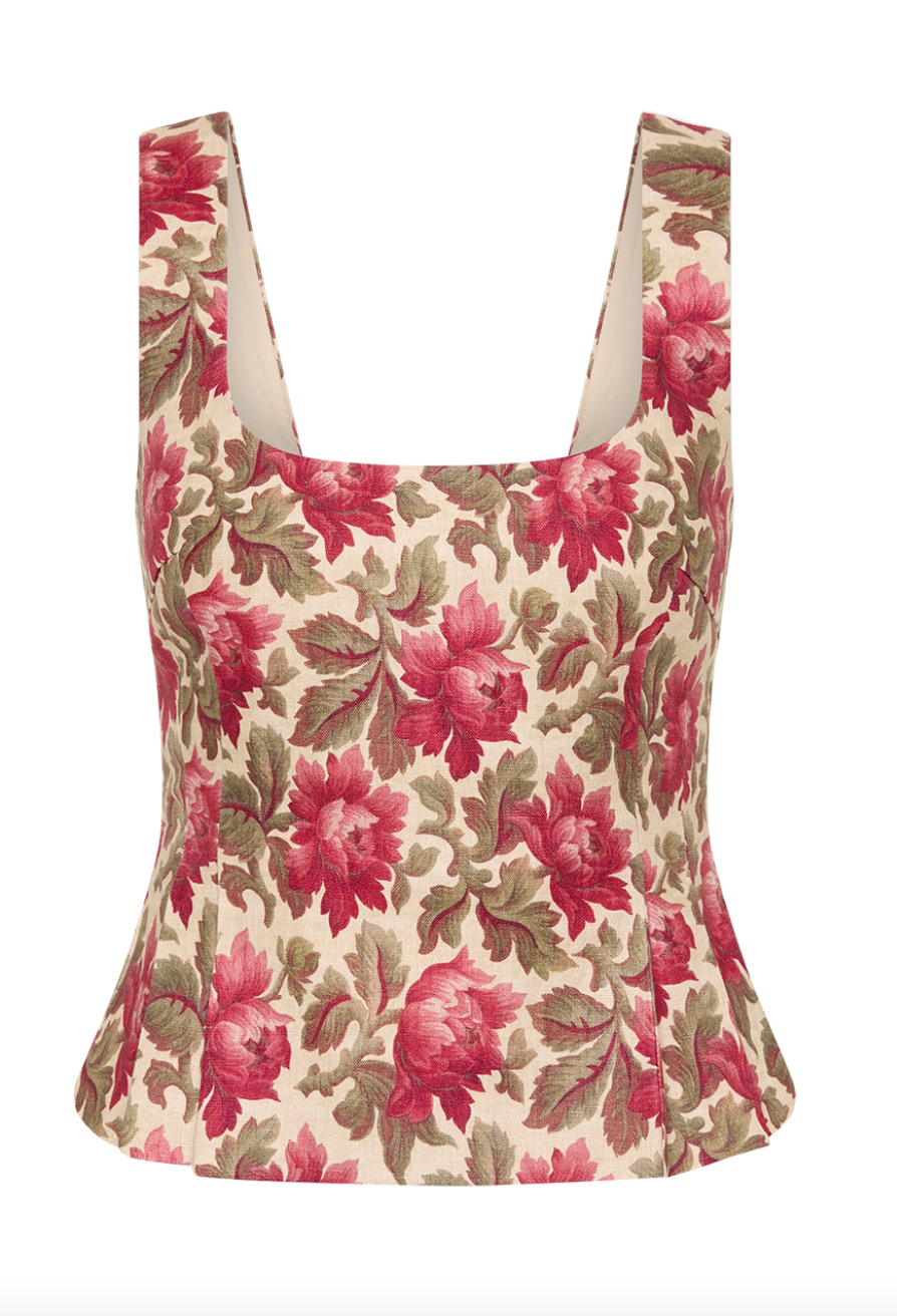 rosalie top rose bud floral
