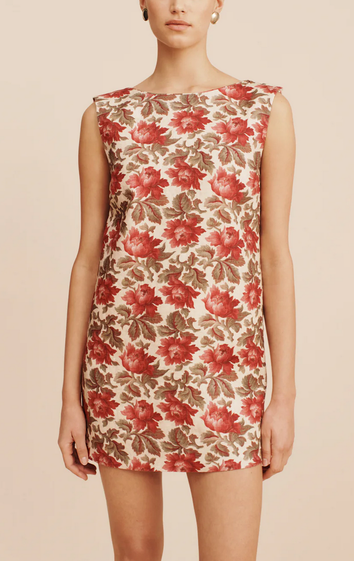 Rosalie shift mini dress rose bud