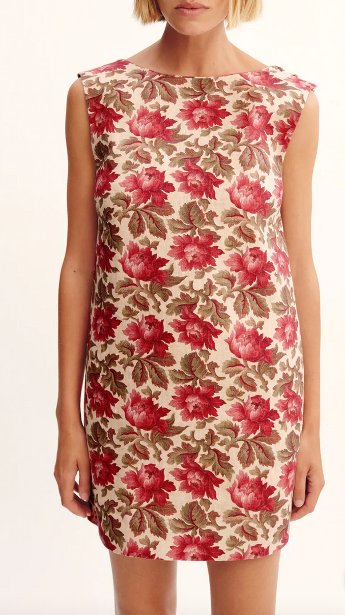 Rosalie shift mini dress rose bud