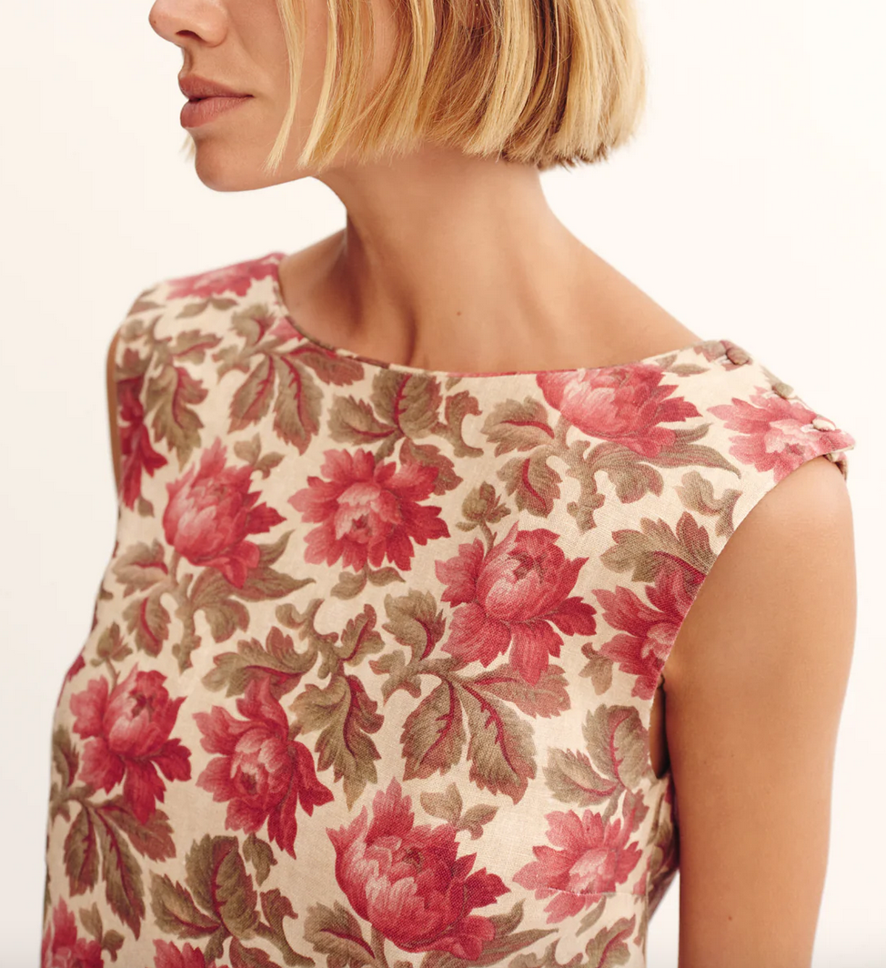 Rosalie shift mini dress rose bud