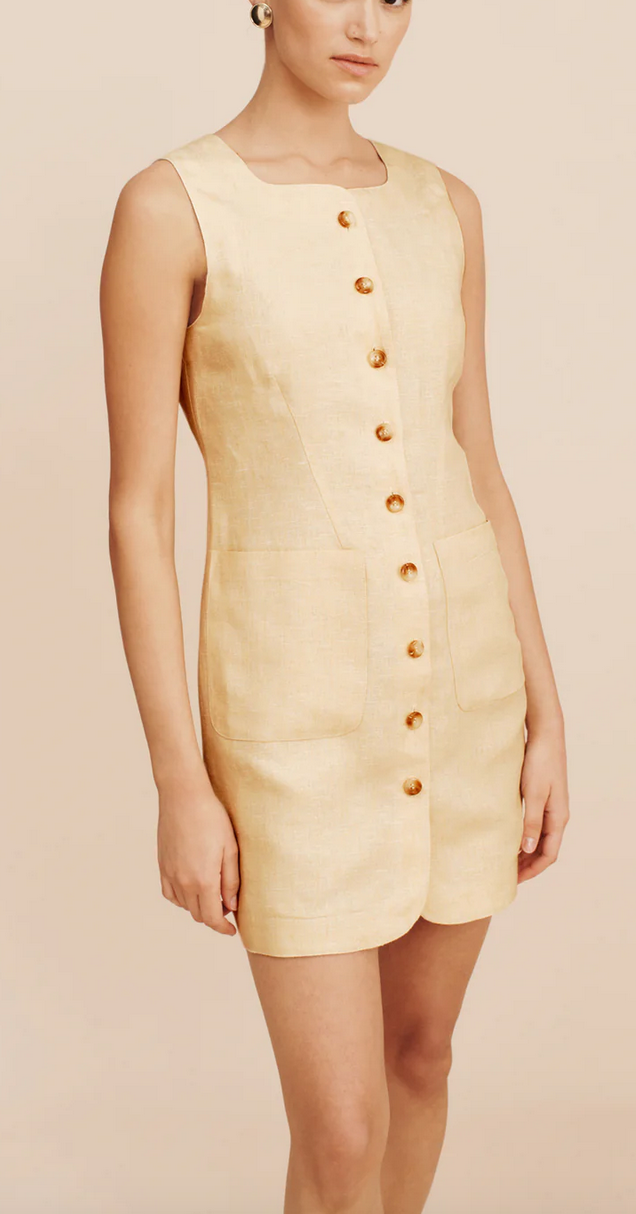 Emma button down dress dusty citron