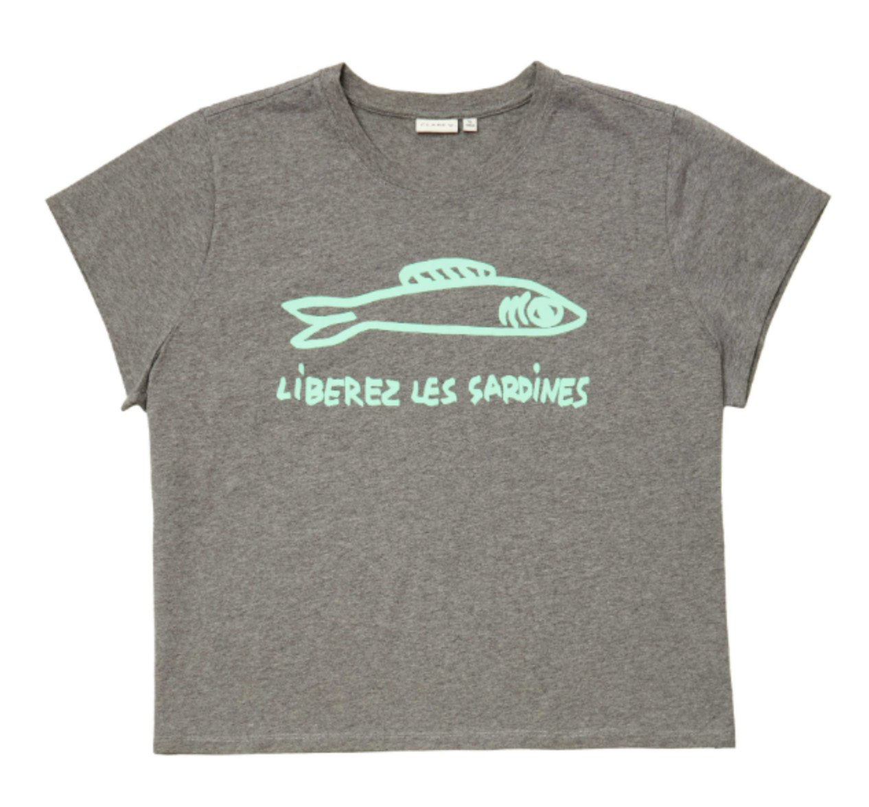 classic tee grey melange w/ mist liberez les sardines