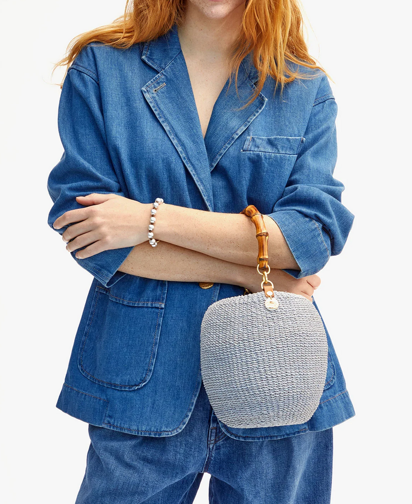 pot de miel w/ bamboo handle powder blue