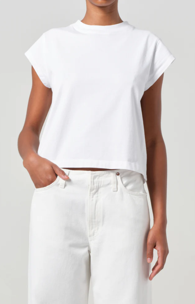 bryce cap sleeve tee white