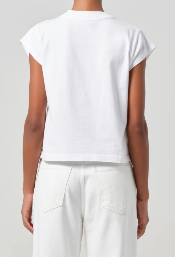 bryce cap sleeve tee white